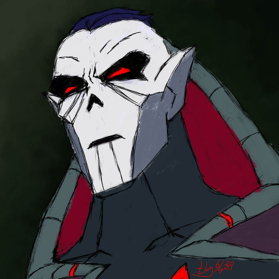 Digital painting portrait of Hordak from tv show She-Ra and the Princesses of Power.